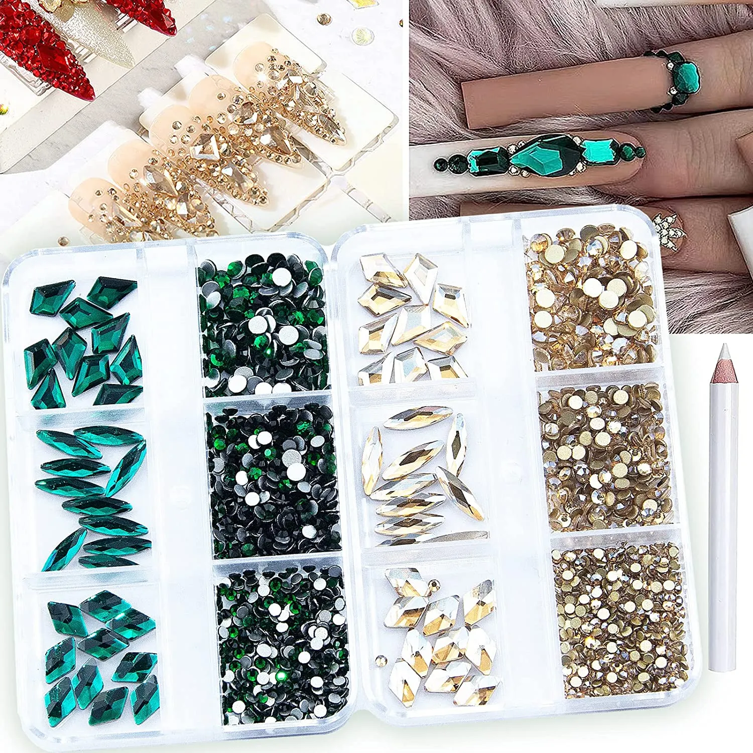 1560Pcs Pink and Light Blue Nail Crystals Rhinestones Flatback Glass Gems Multi Sizes Shapes Colorful Light Blue Pink Nail Rhinestones Crystals with Pen for Nail DIY Crafting Clothes Shoes Jewelry