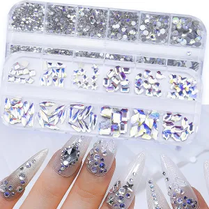 2120Pcs Red Crystal Nail Rhinestones Round Beads Flatback Glass Gems Stones Multi Shapes Sizes Rhinestones Nail Charms for Nail DIY Crafts Clothes Shoes Jewelry