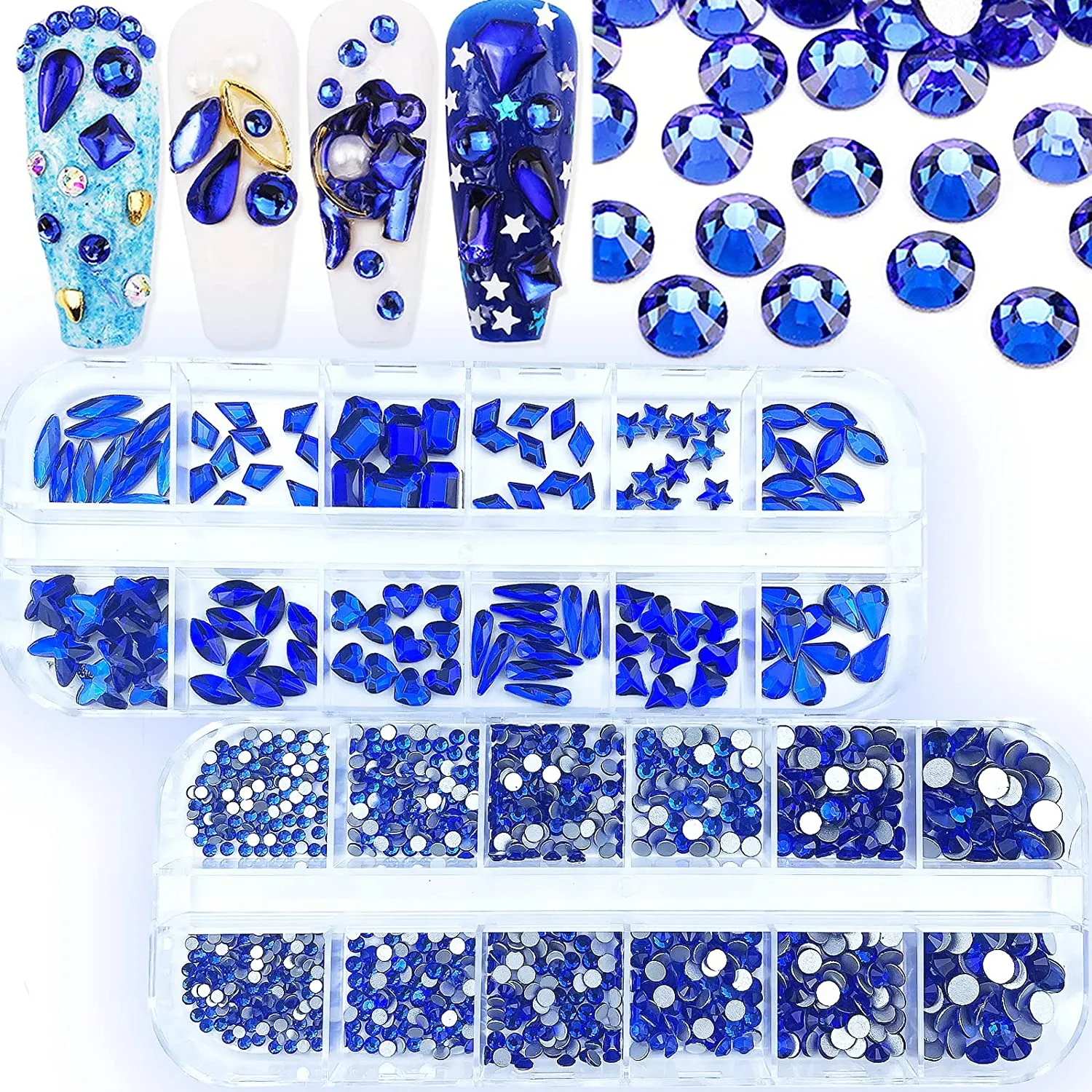 2120Pcs Red Crystal Nail Rhinestones Round Beads Flatback Glass Gems Stones Multi Shapes Sizes Rhinestones Nail Charms for Nail DIY Crafts Clothes Shoes Jewelry