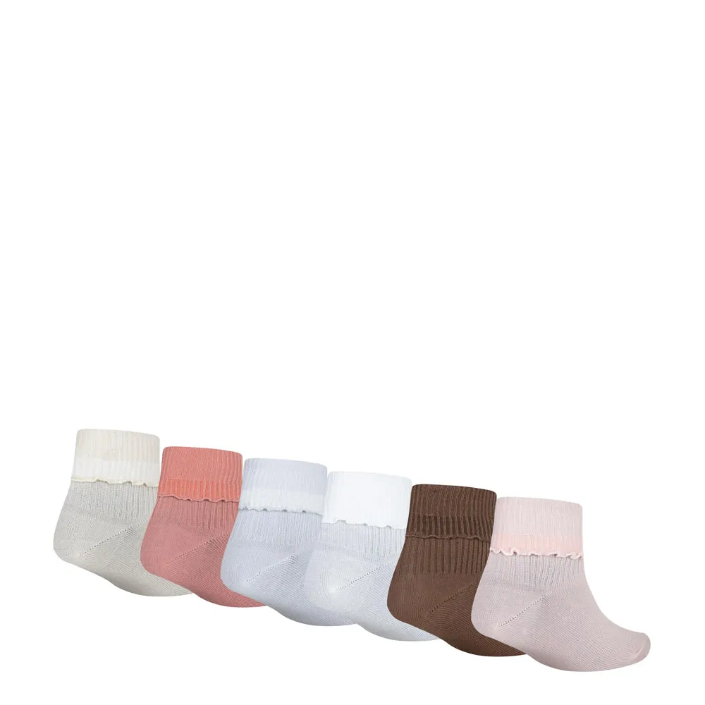 6 Pack Small Fold Over Ankle Sock