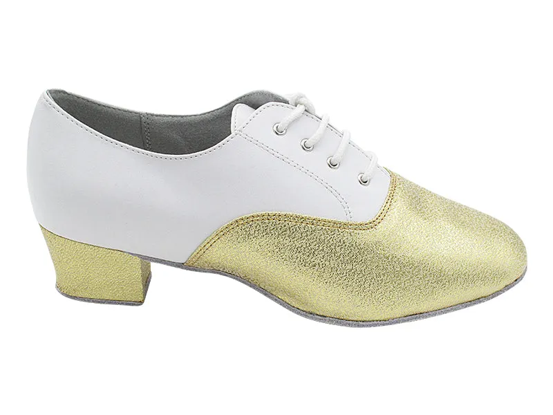 915108 21 Gold Glitter Satin_F_H_18 White Leather_B