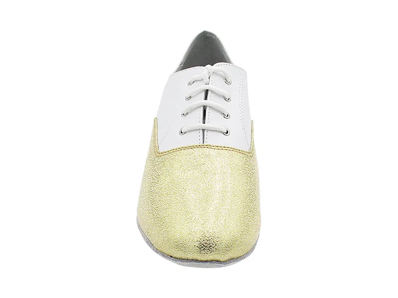 915108 21 Gold Glitter Satin_F_H_18 White Leather_B