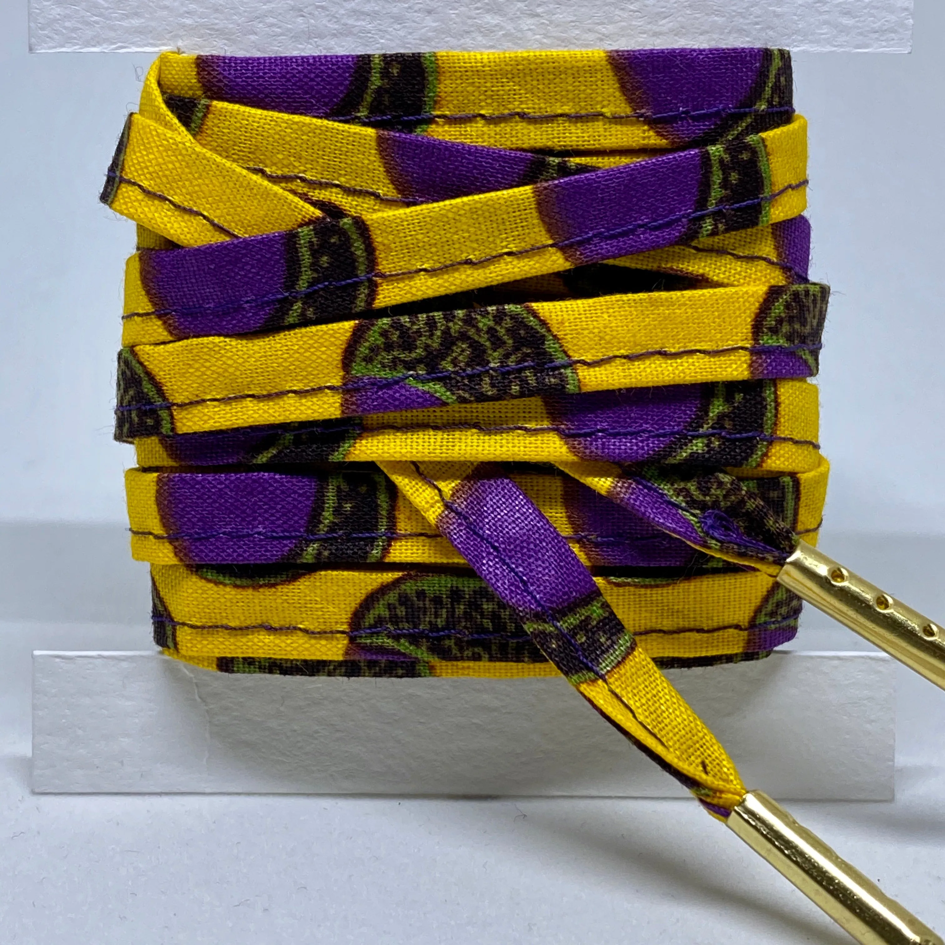 Amahle Wax Print Laces - Yellow/Purple/Green