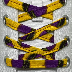 Amahle Wax Print Laces - Yellow/Purple/Green