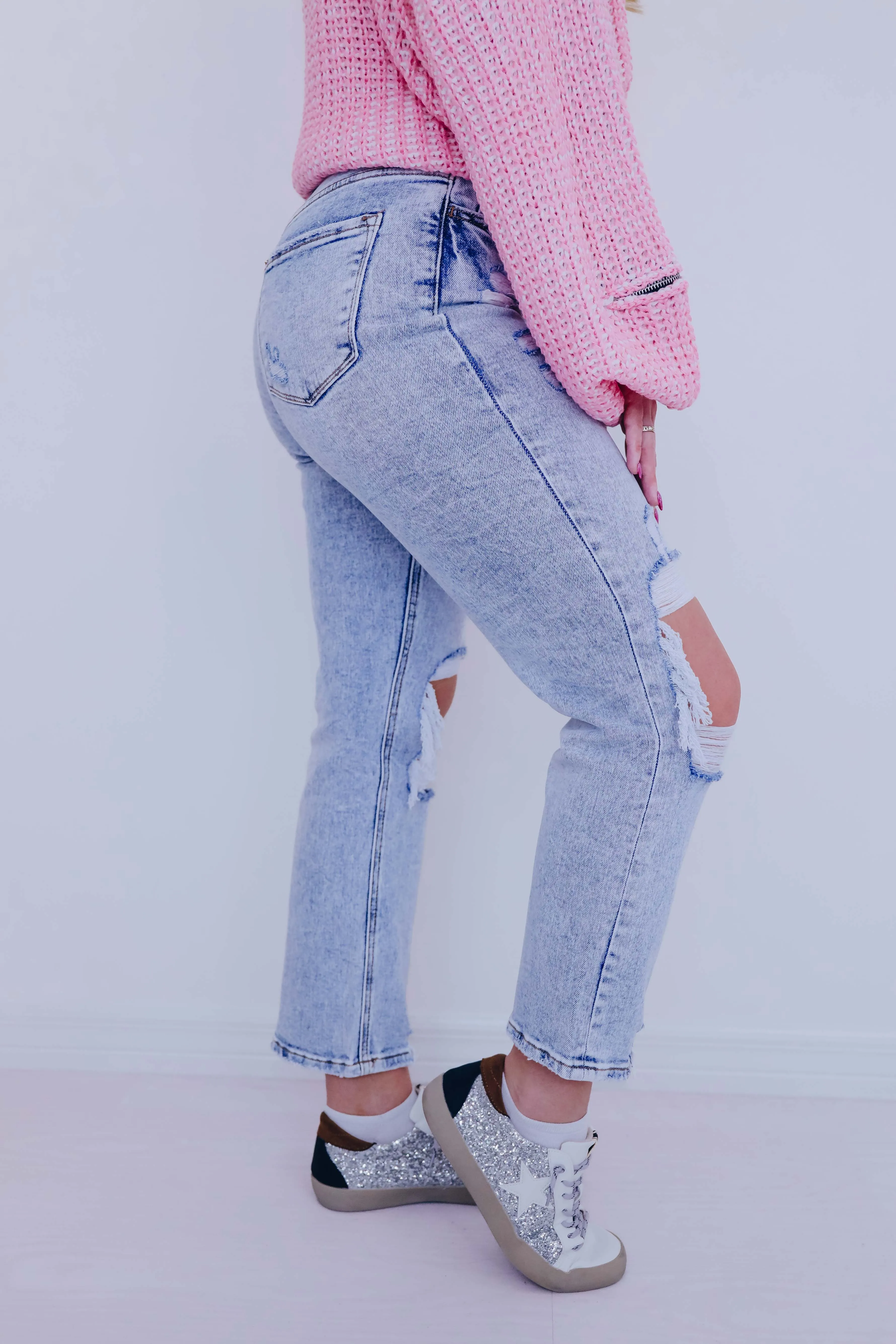 Autumn Acid Washed Distressed Jeans