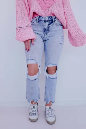 Autumn Acid Washed Distressed Jeans