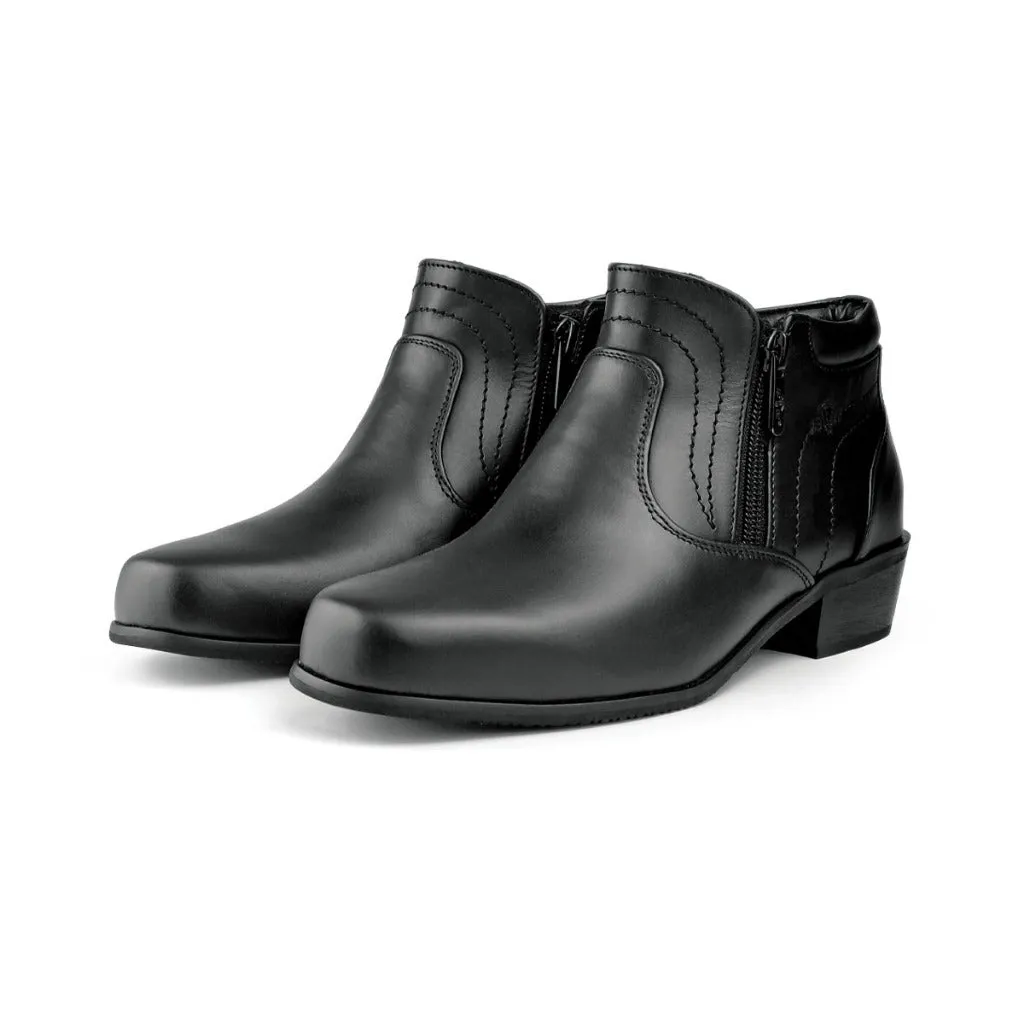 Black Hammer Women Formal Mid Cut with Double Zip Shoes BH3854-YM