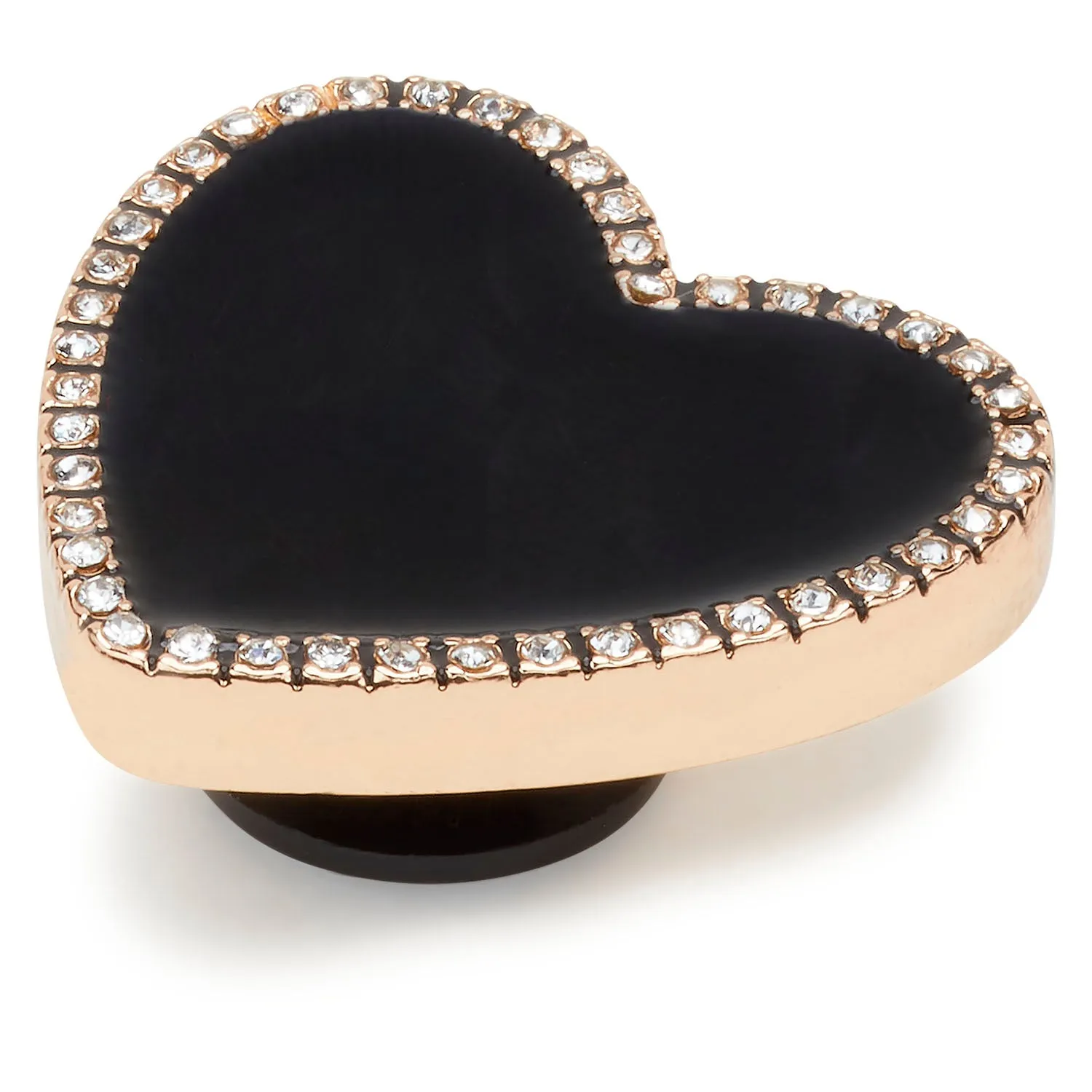 Black Heart with Gold Outline Jibbitz