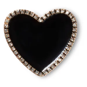 Black Heart with Gold Outline Jibbitz