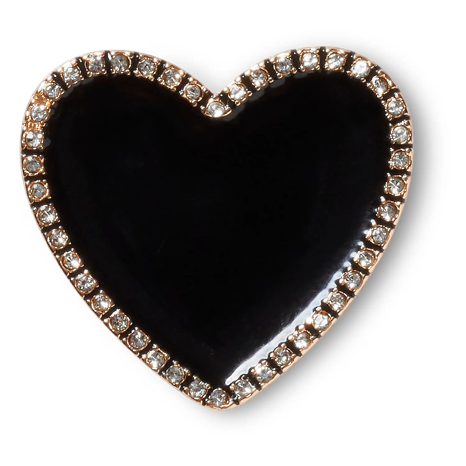 Black Heart with Gold Outline Jibbitz