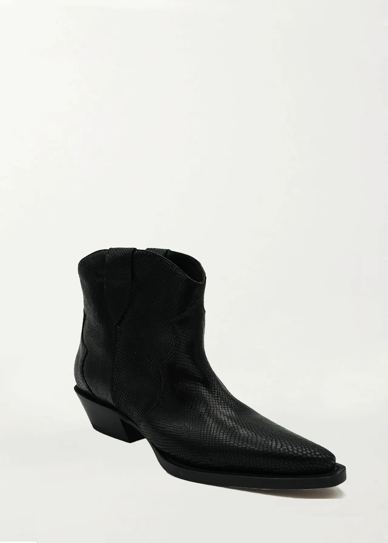 Black Python Mini Texan Boot