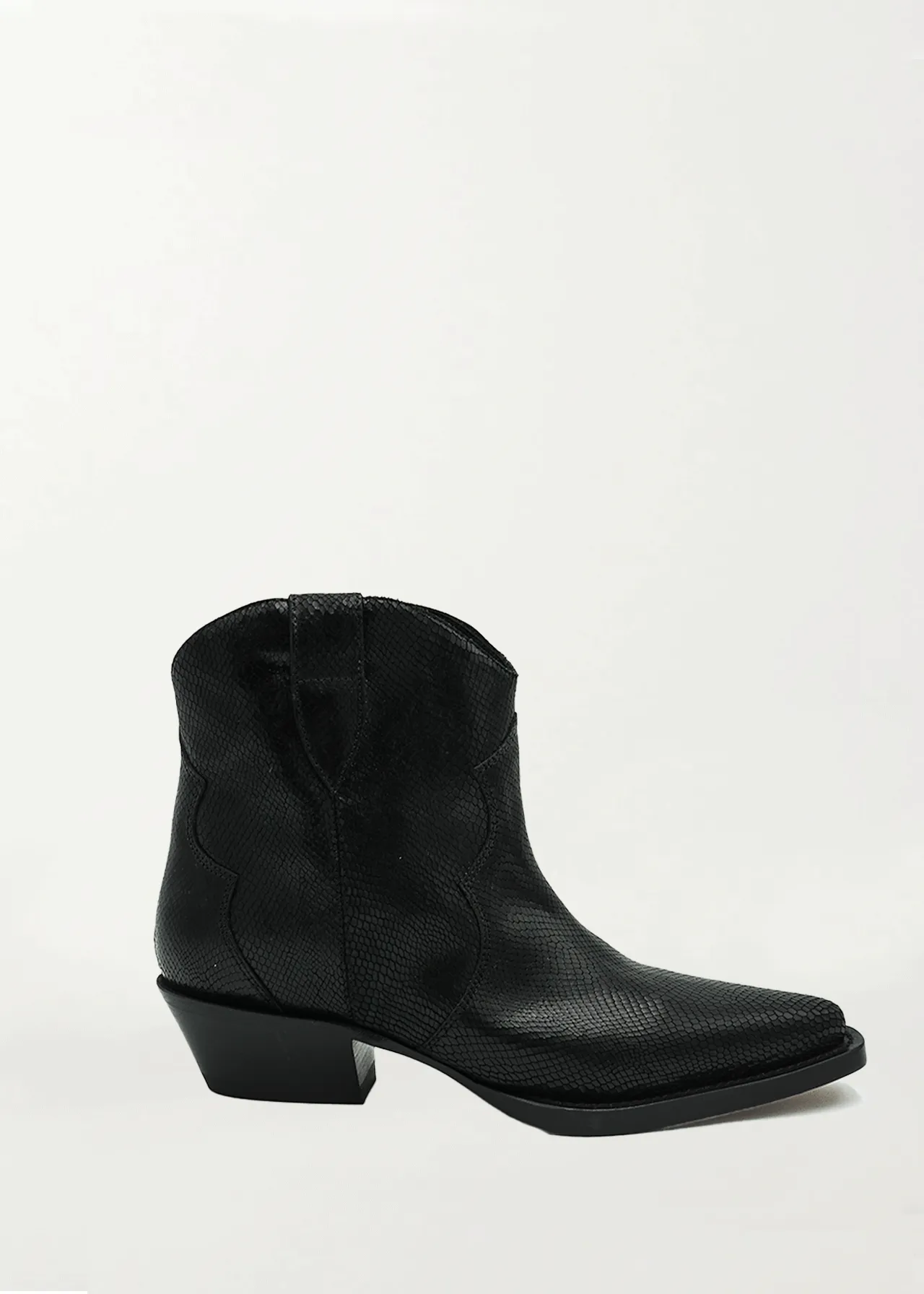 Black Python Mini Texan Boot