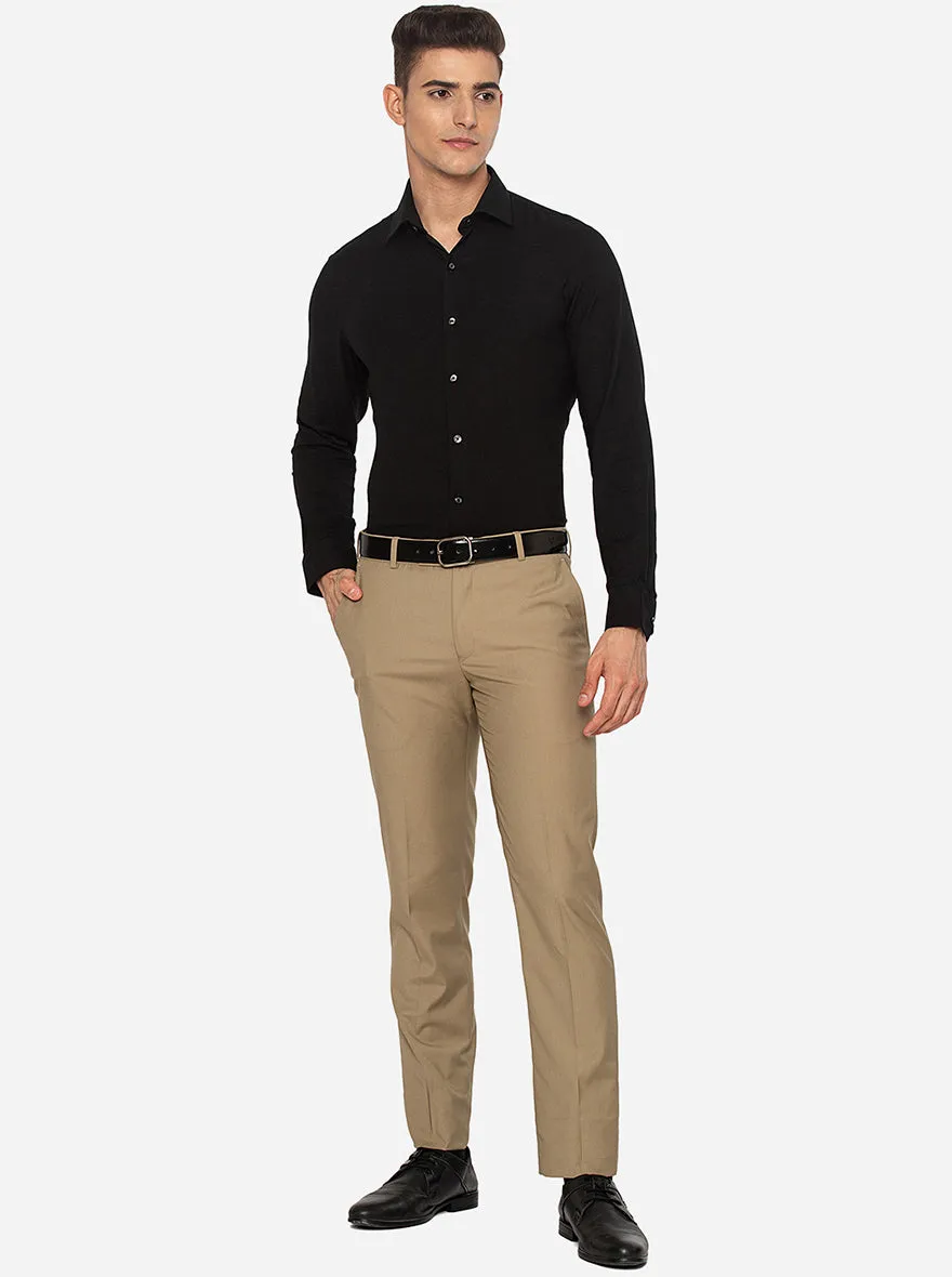 Black Solid Slim Fit Party Wear Shirt | JB Studio