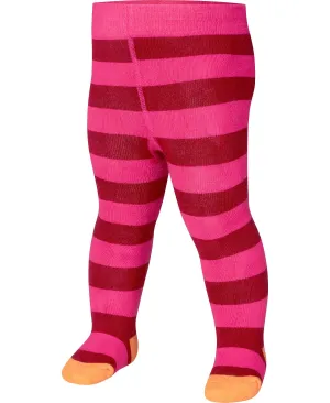 Block striped thermal tights Pink