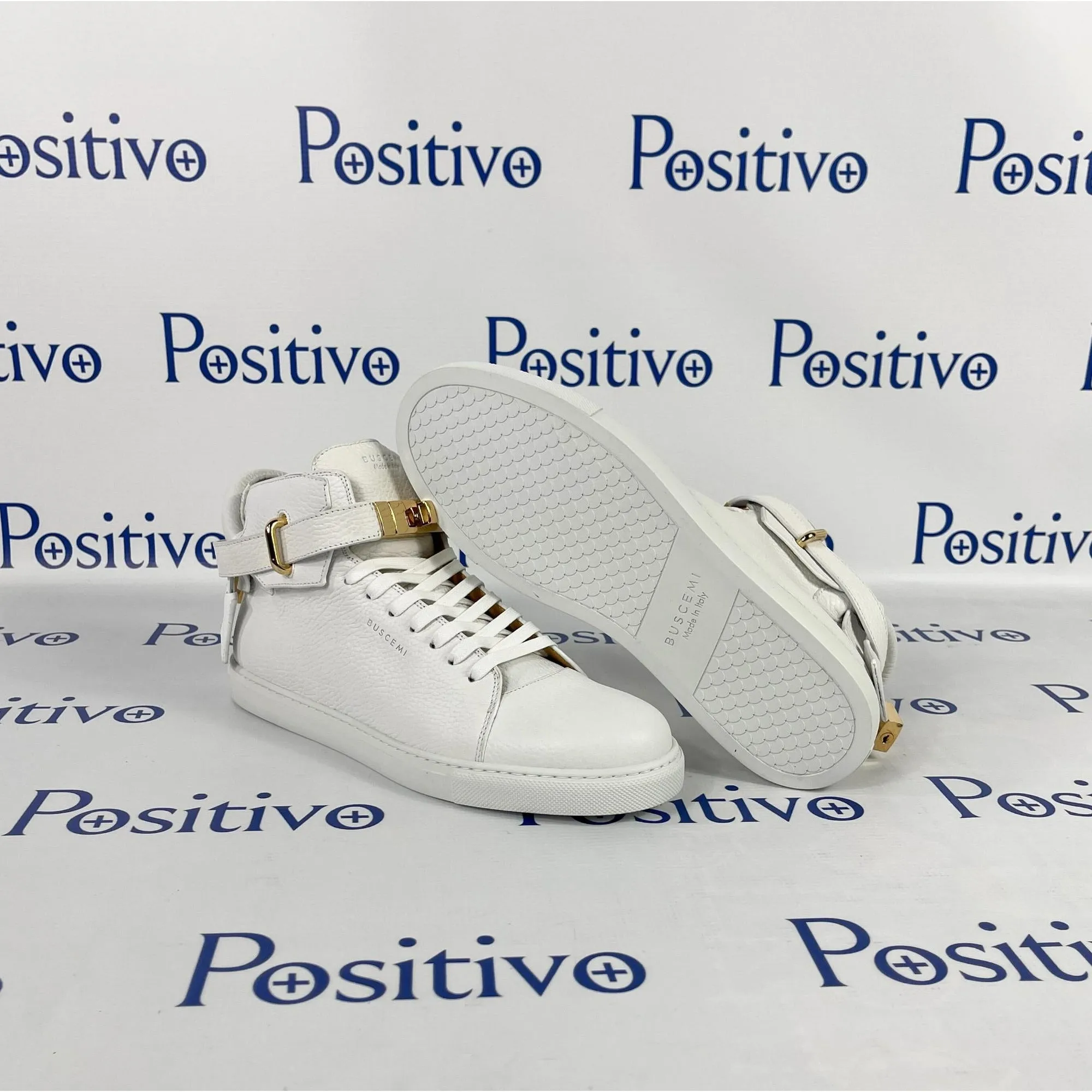 Buscemi 100MM Alce White Leather Sneakers