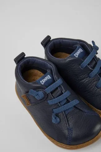 Camper Peu Cami - Navy Leather First Walker Shoe