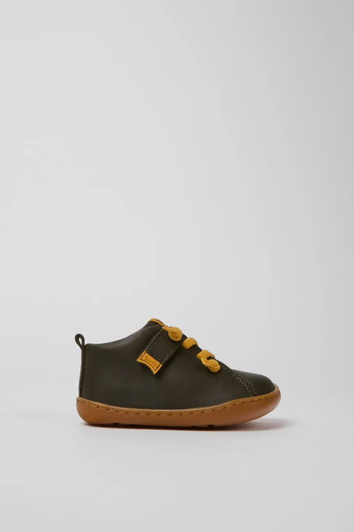 Camper Peu First Walker Leather Shoe - Green