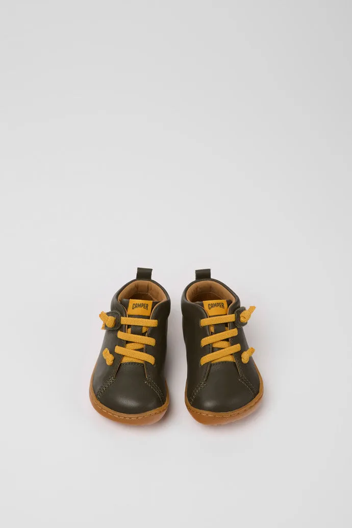 Camper Peu First Walker Leather Shoe - Green