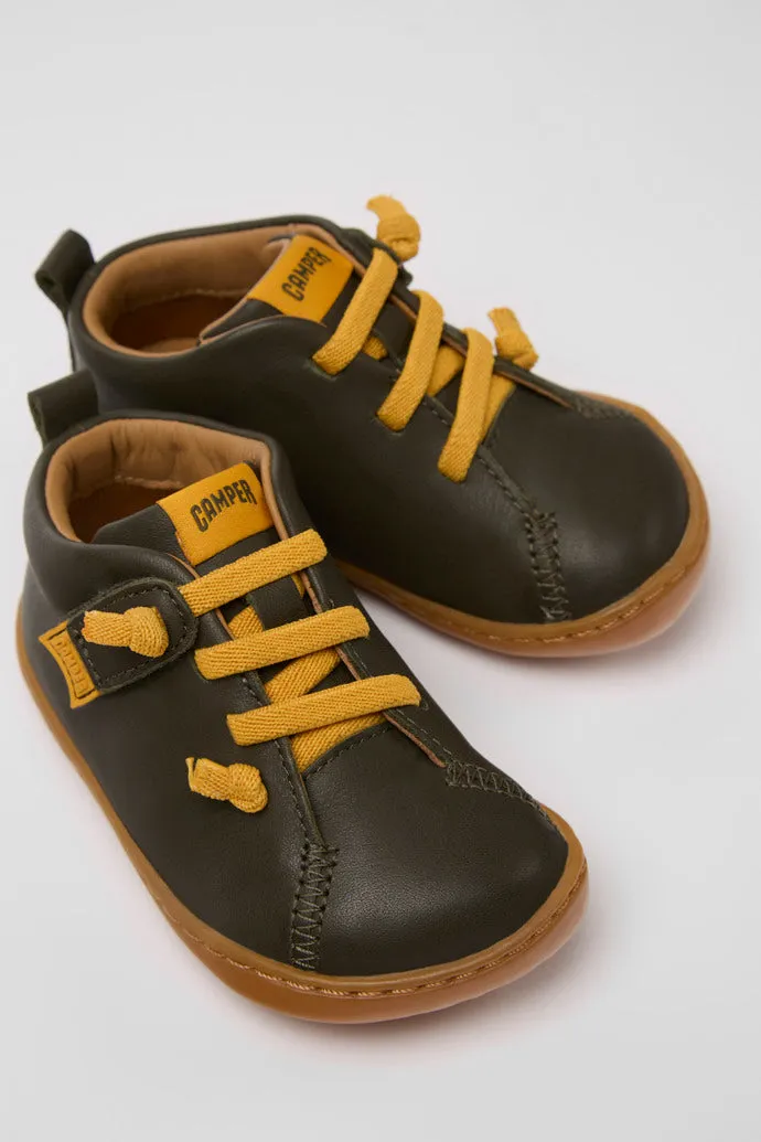 Camper Peu First Walker Leather Shoe - Green