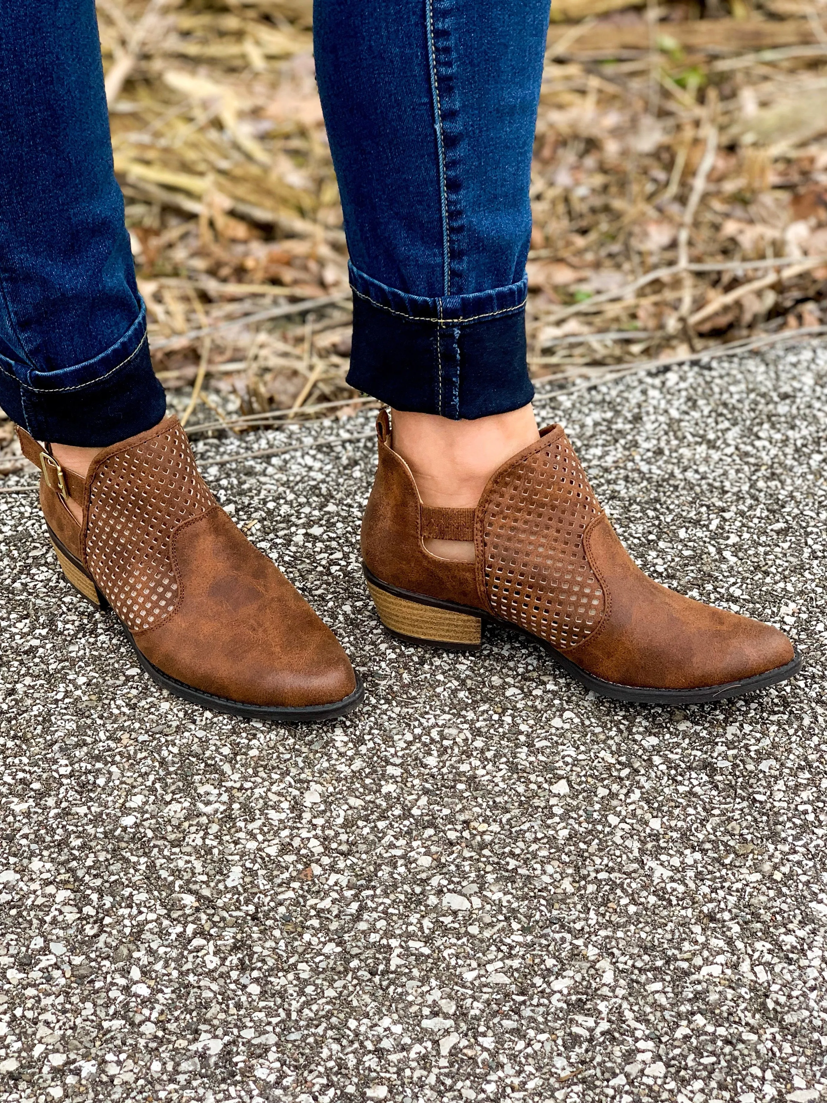 Cognac Bootie