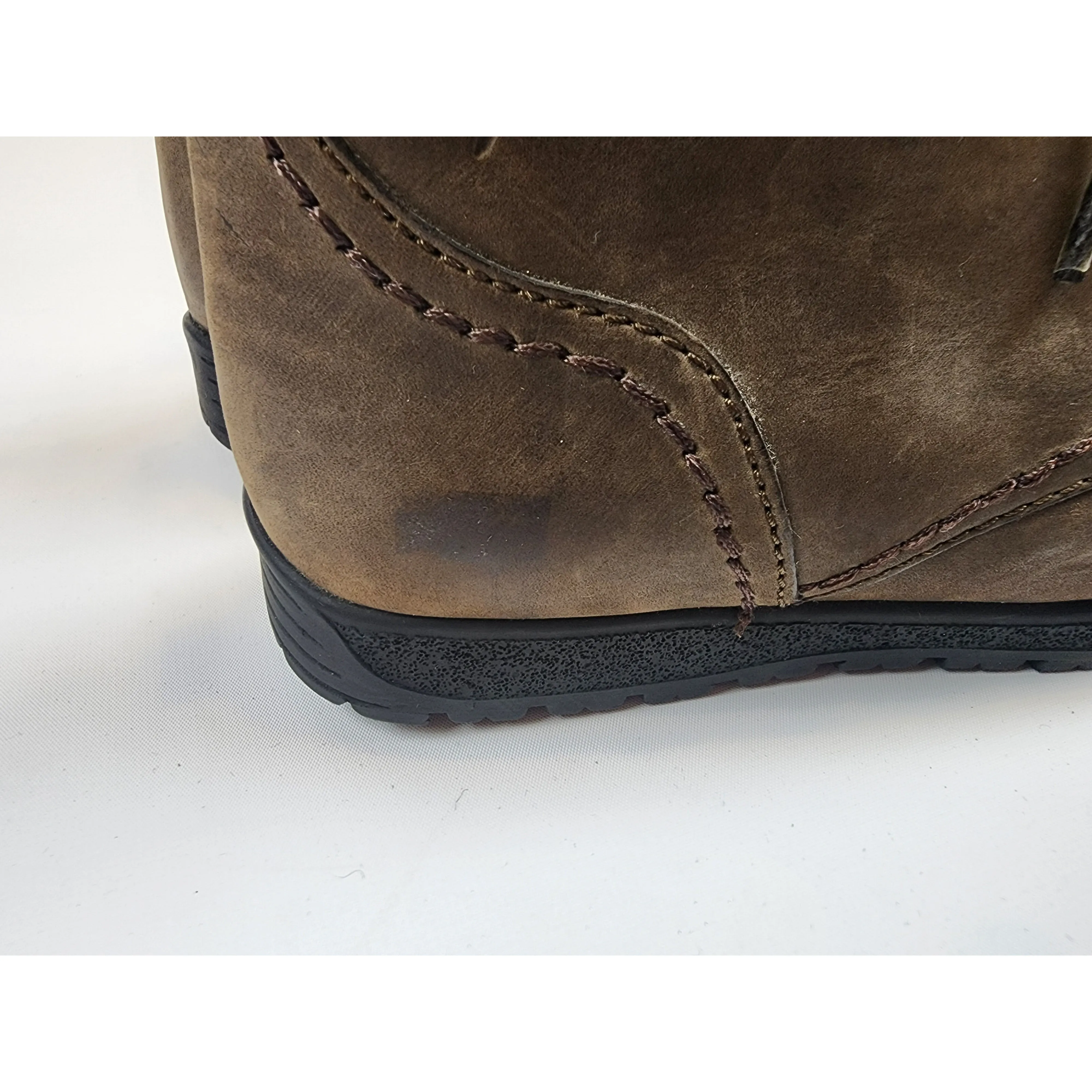 Ecco dark olive leather lace up ankle boots size 36