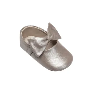 Elephantito Baby Ballerina w/ Bow - Blush Metallic Suede