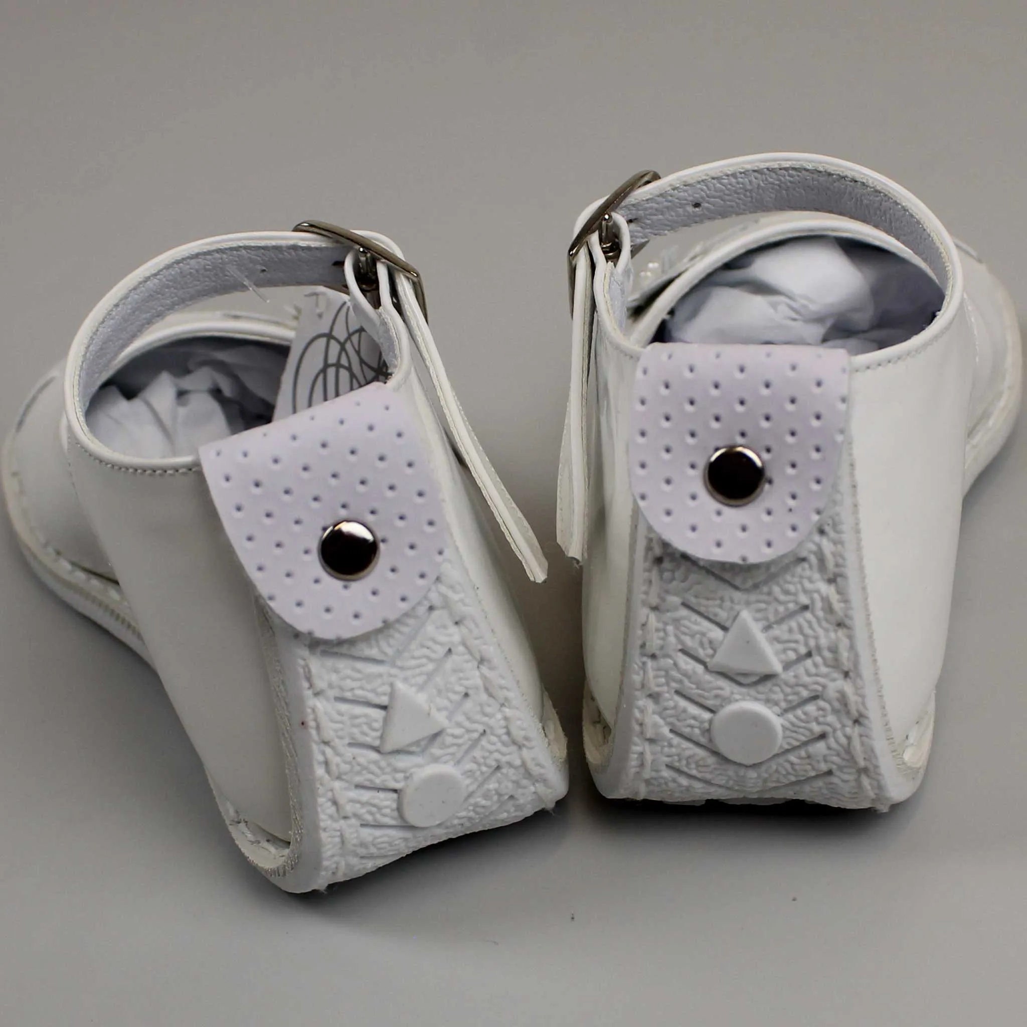 First Walker Shoes - Hard Sole Patent White Leather - Pex Cara
