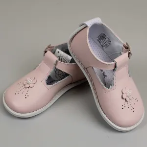 First Walker Shoes - Hard Sole Pink Leather T Bar - Pex Annika
