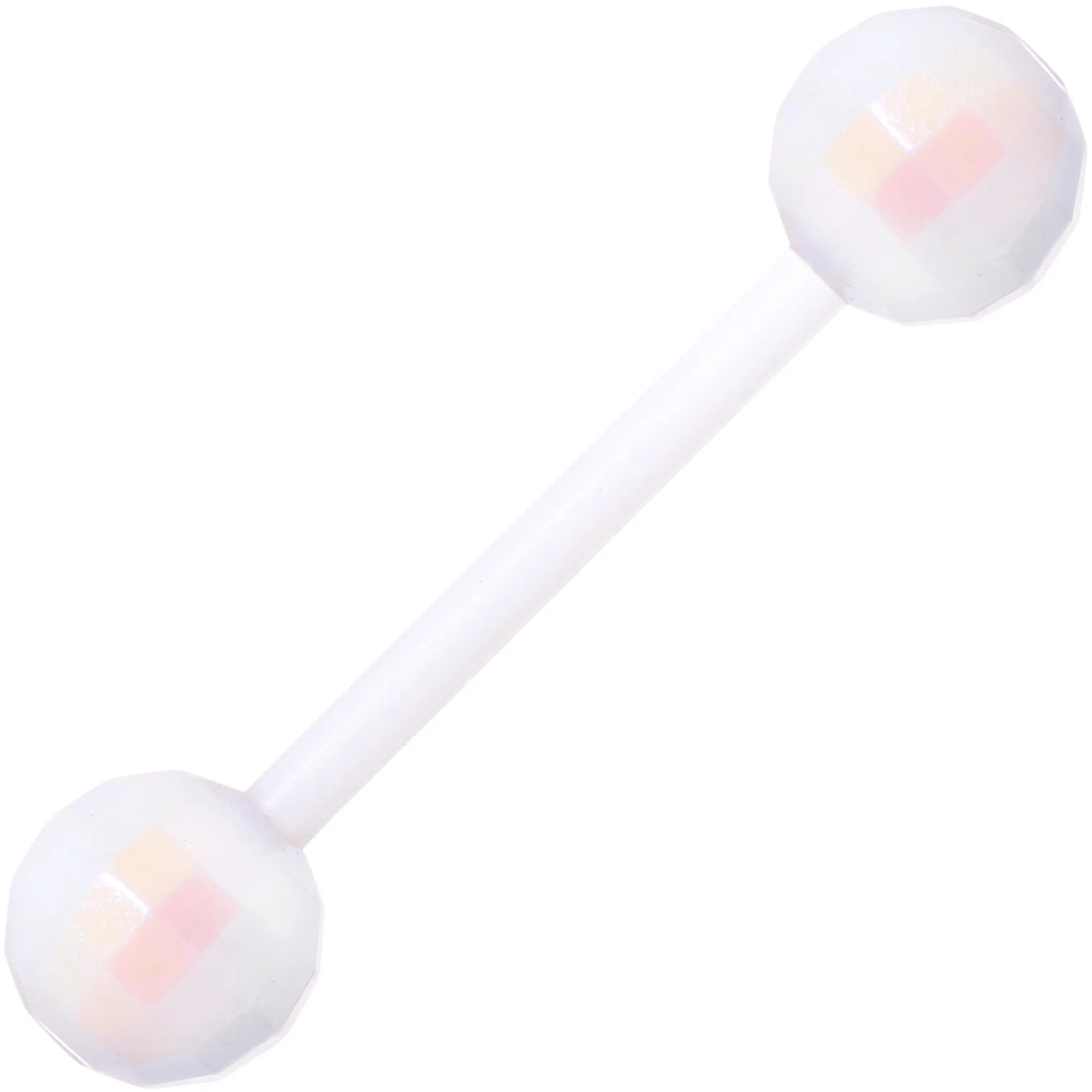 Flexible Acrylic New Years Disco Ball Barbell Tongue Ring Set