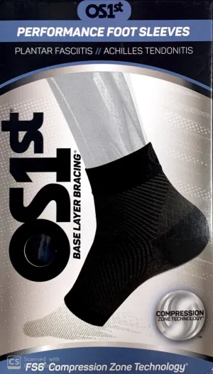 FS6 Compression Socks - Foot Sleeve One Pair  (Size - S/M/L/XL) Color (Black / White)
