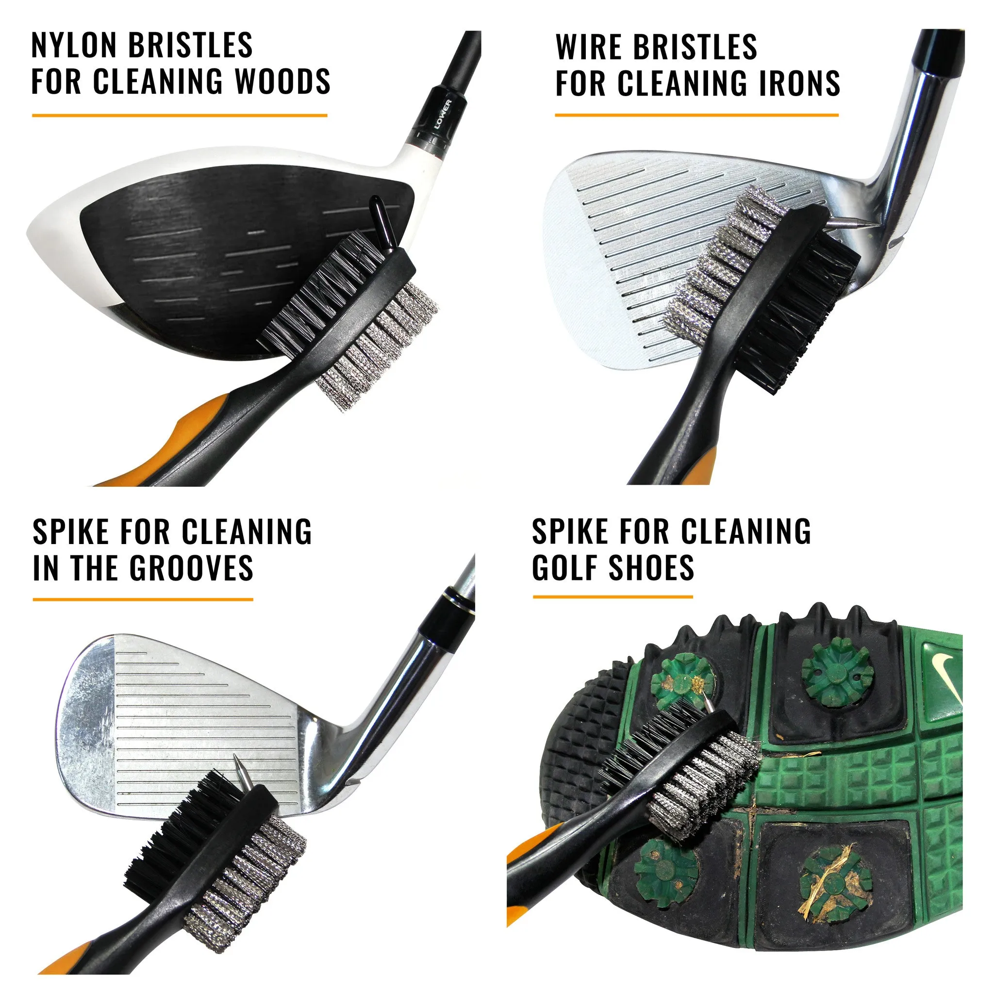 Golf Club Brush Orange