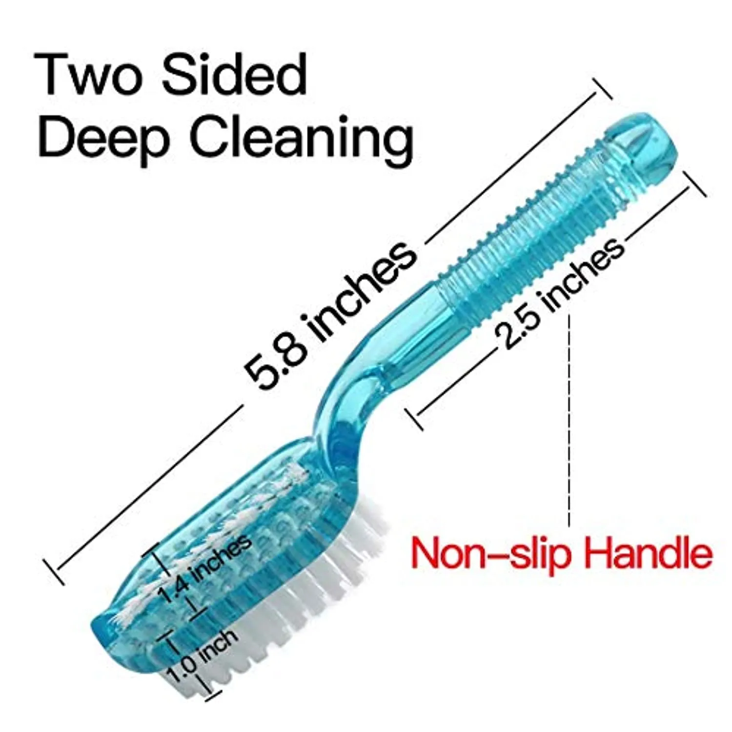 Handle Grip Nail Brush Foot Brush Two Sided Fingernail Scrub Brush Soft Stiff Bristles Hand Cleaning Brushes Nails Toes Scrubber for Men Women Kids,4 PCS