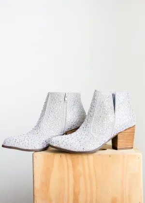 Hazel Blues® |  Shine Star Rhinestone Bootie in Silver