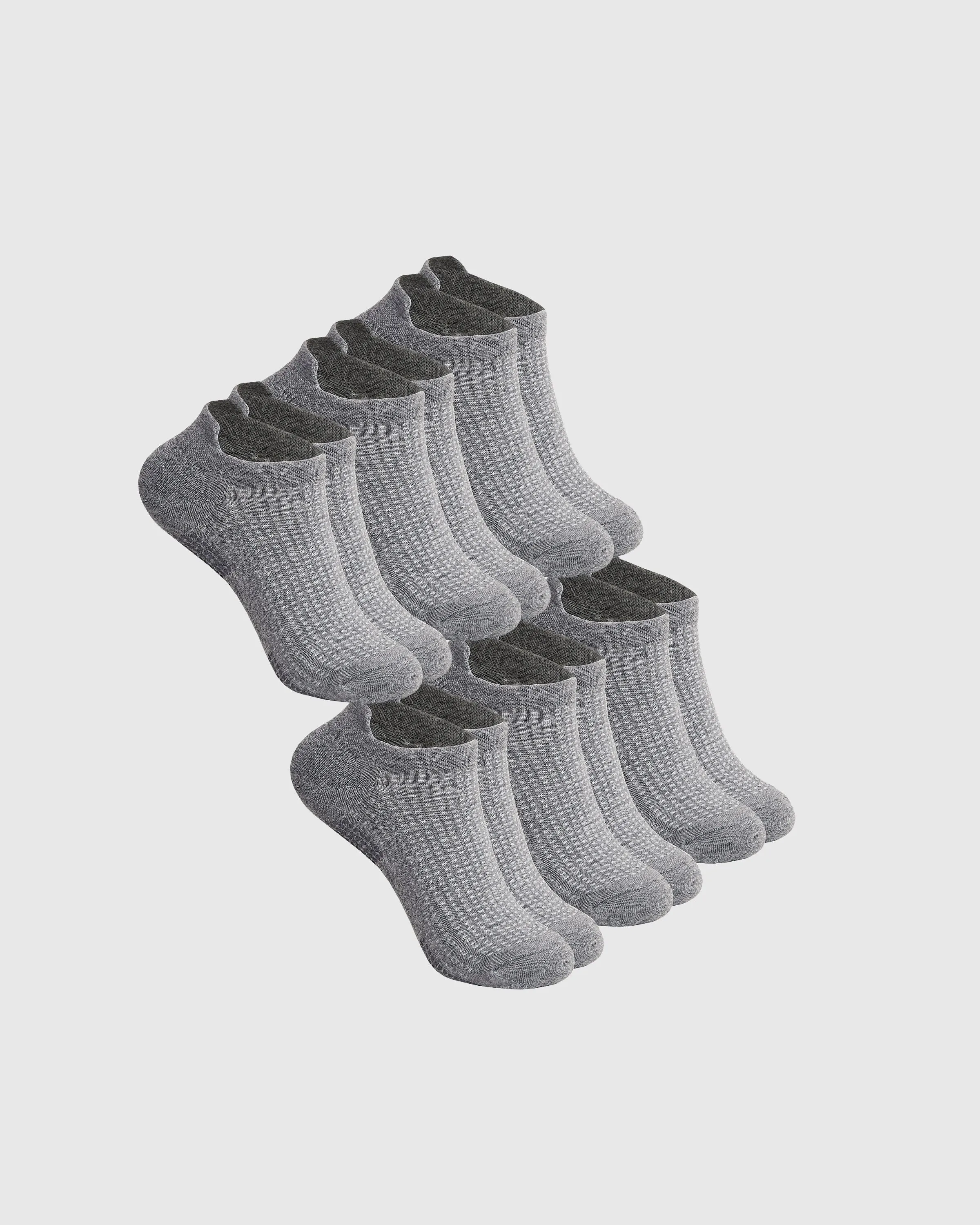 Heather Gray No Show Socks 6-Pack 2.0
