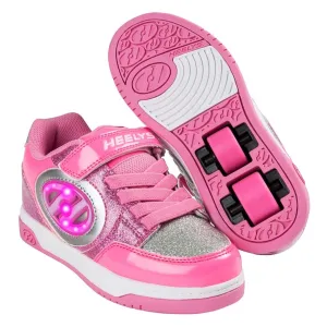 Heelys X2 Plus Light up - Neon Pink Light Pink Silver