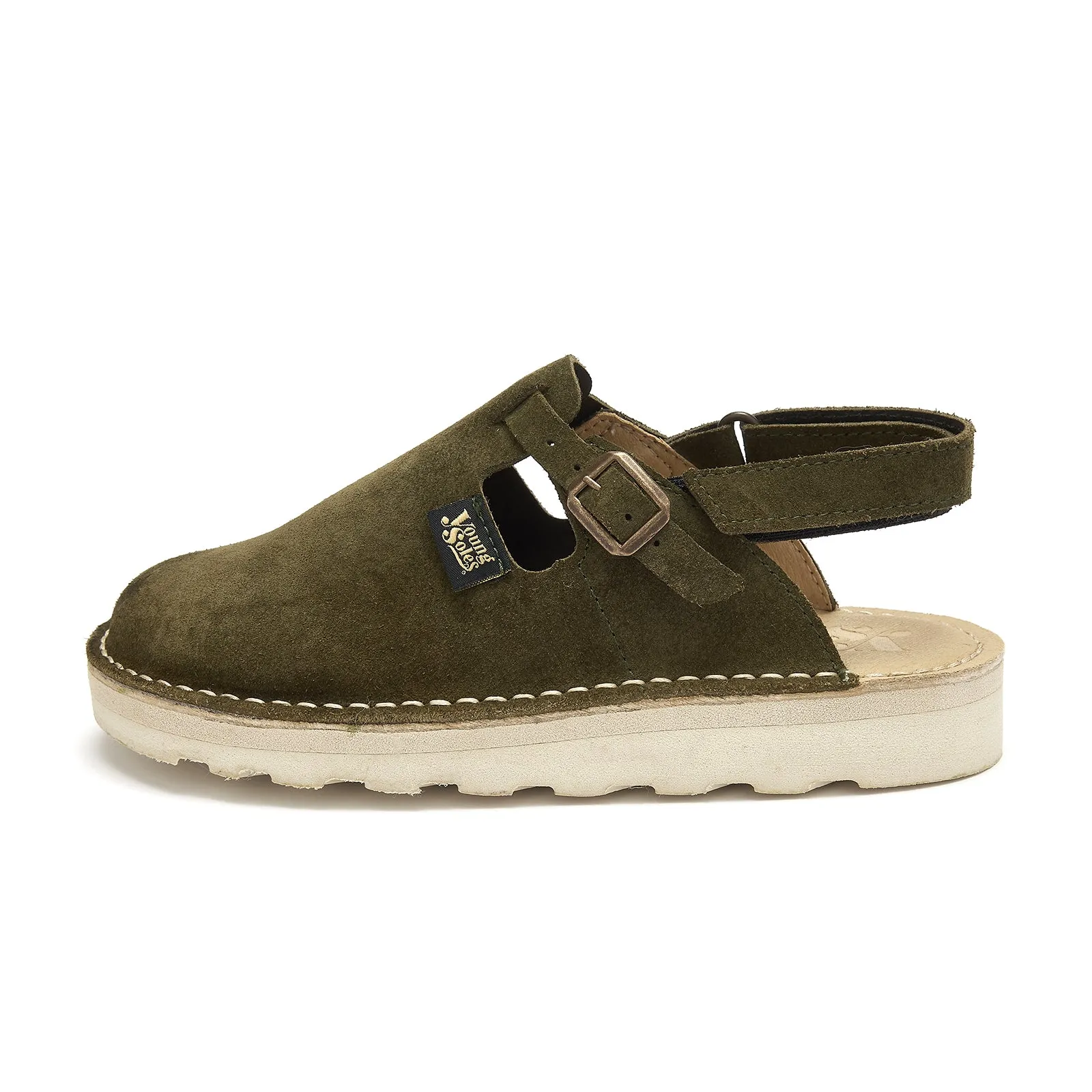 Heidi Kids Clog Olive Suede
