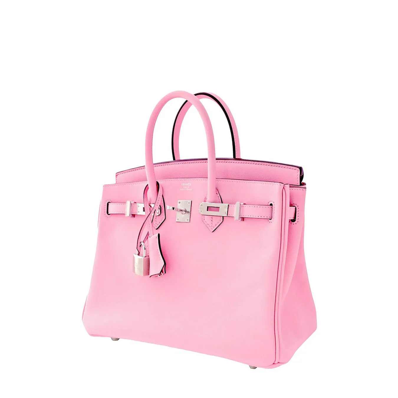 Hermes Rose Sakura Pink 25cm Swift Leather Birkin Satchel Bag Jewel