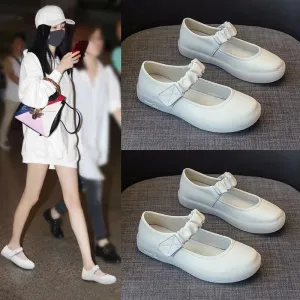 Jane Single Shoes Women's Soft-soled Nurse Shoes Spring Flat Non-slip Pregnant Women Comfortable Velcro Soft-soled Casual Shoes Mother Shoes