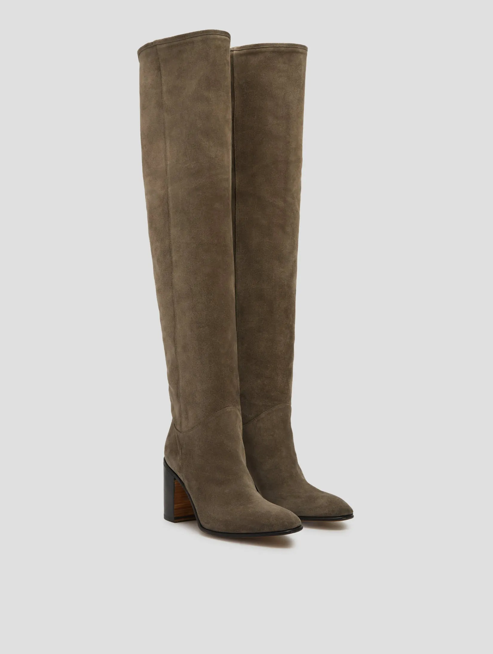 JANIS 80MM OVER THE KNEE BOOT IN SMOKE SUEDE - Woman