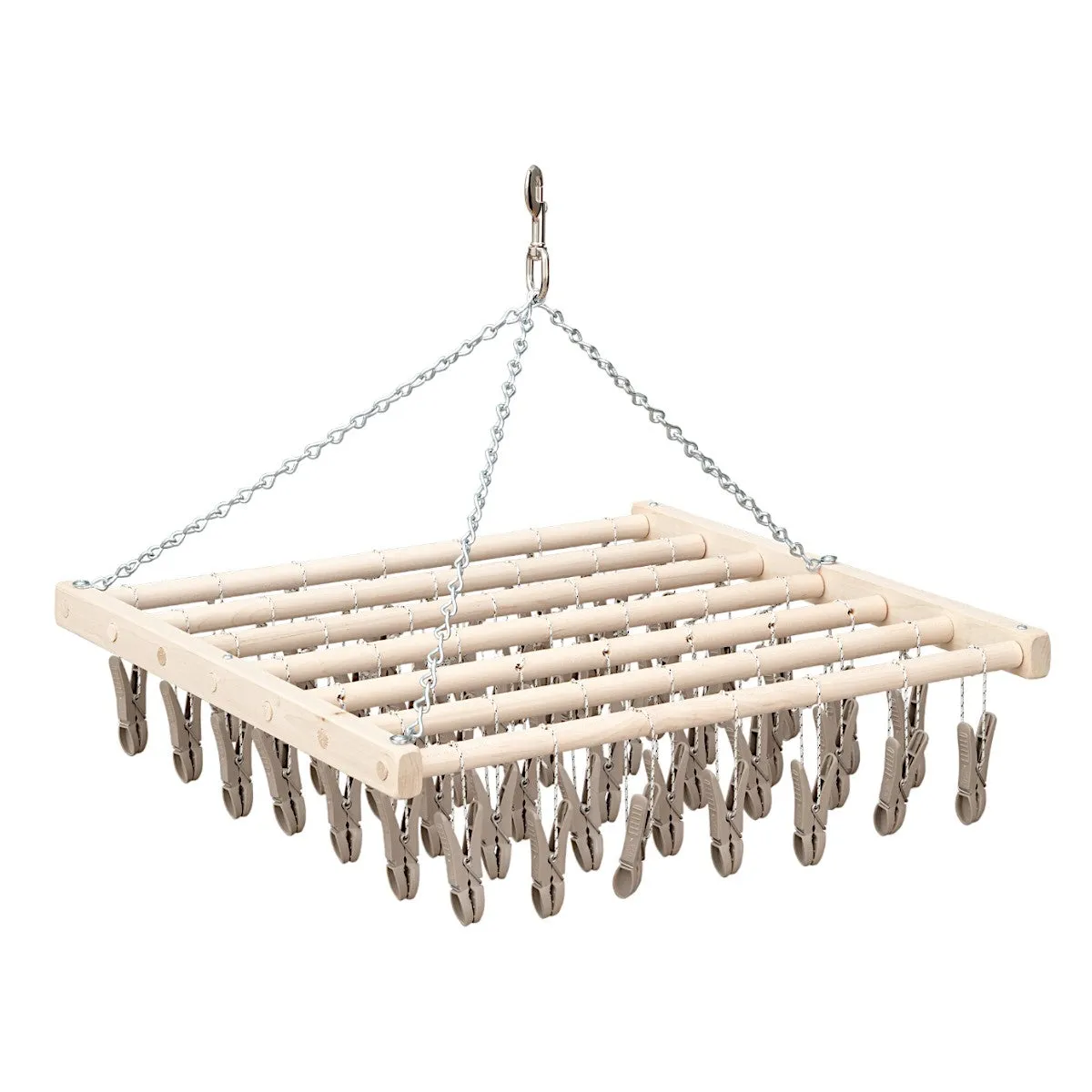 Large Clothespin Hanger Rack with Poly Clothespins