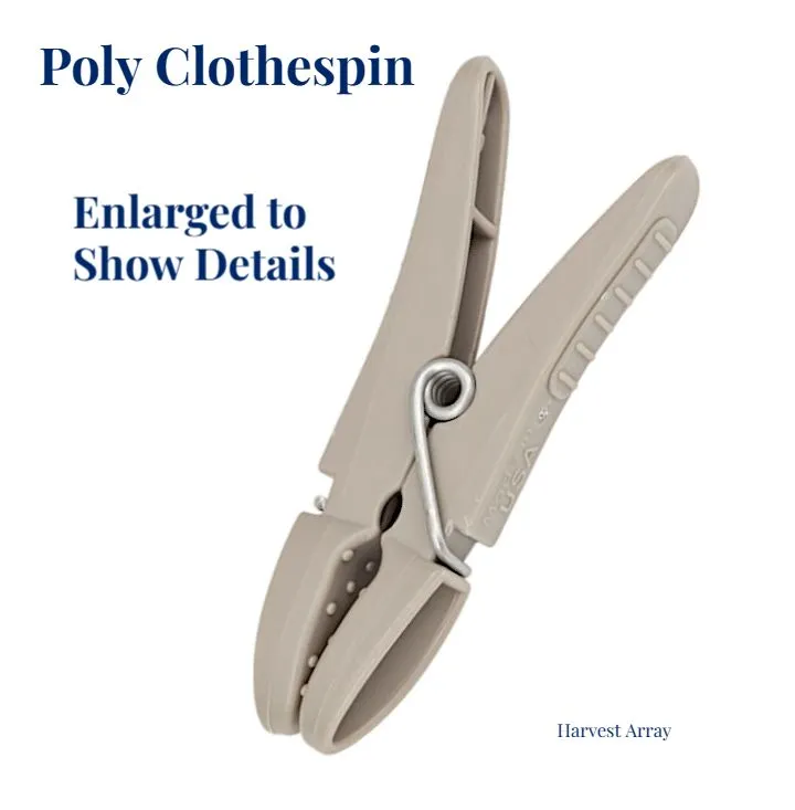 Large Clothespin Hanger Rack with Poly Clothespins