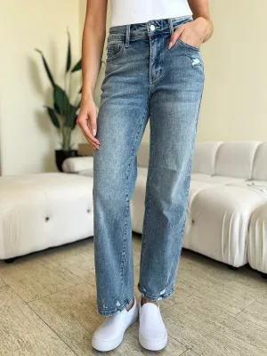 Luke Judy Blue Full Size High Waist Distressed Straight Jeans