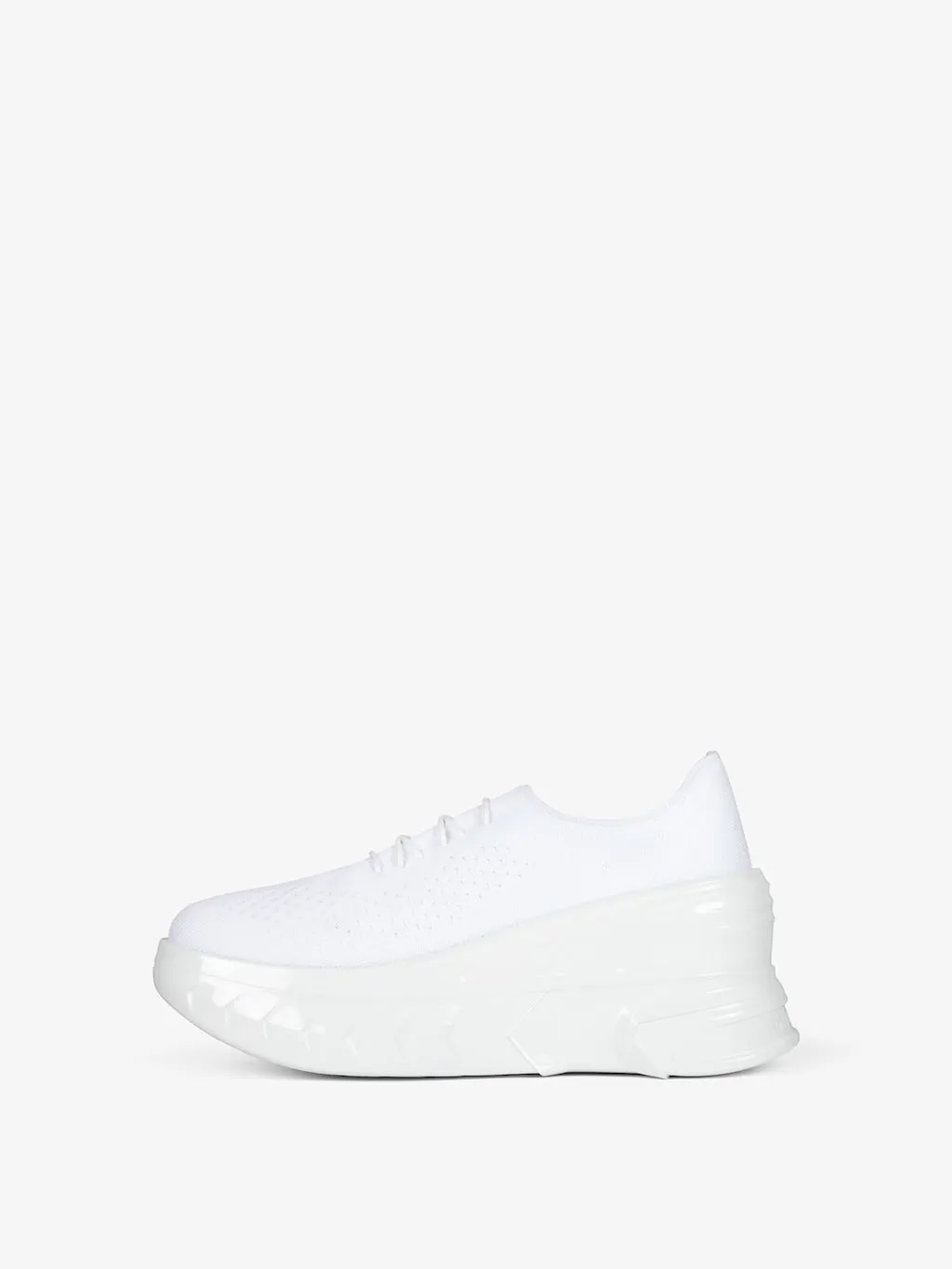 Marshmallow wedge sneakers in rubber and knit