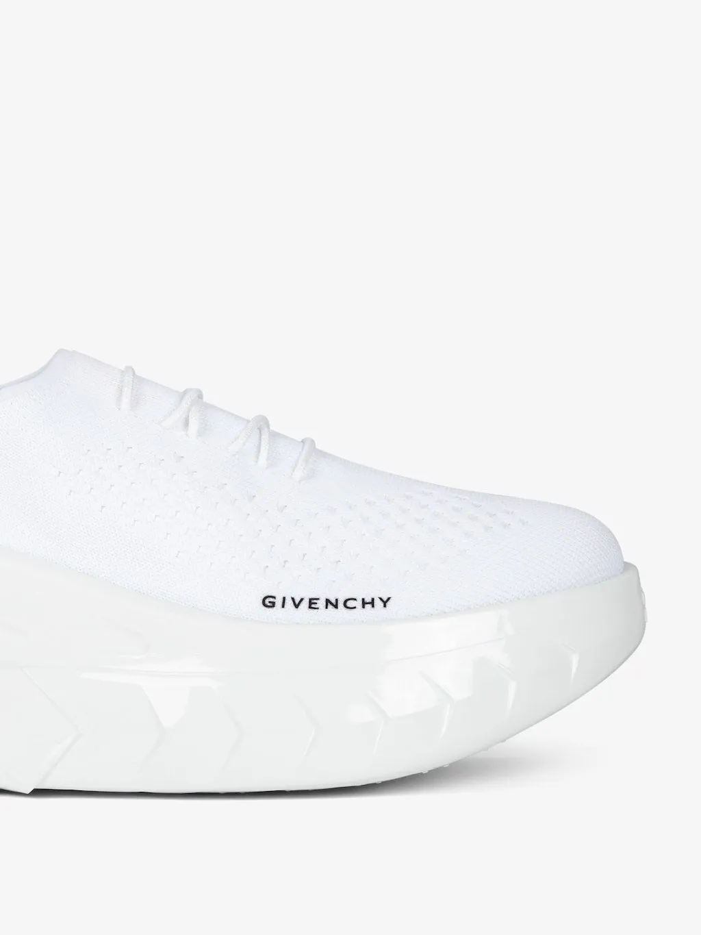 Marshmallow wedge sneakers in rubber and knit