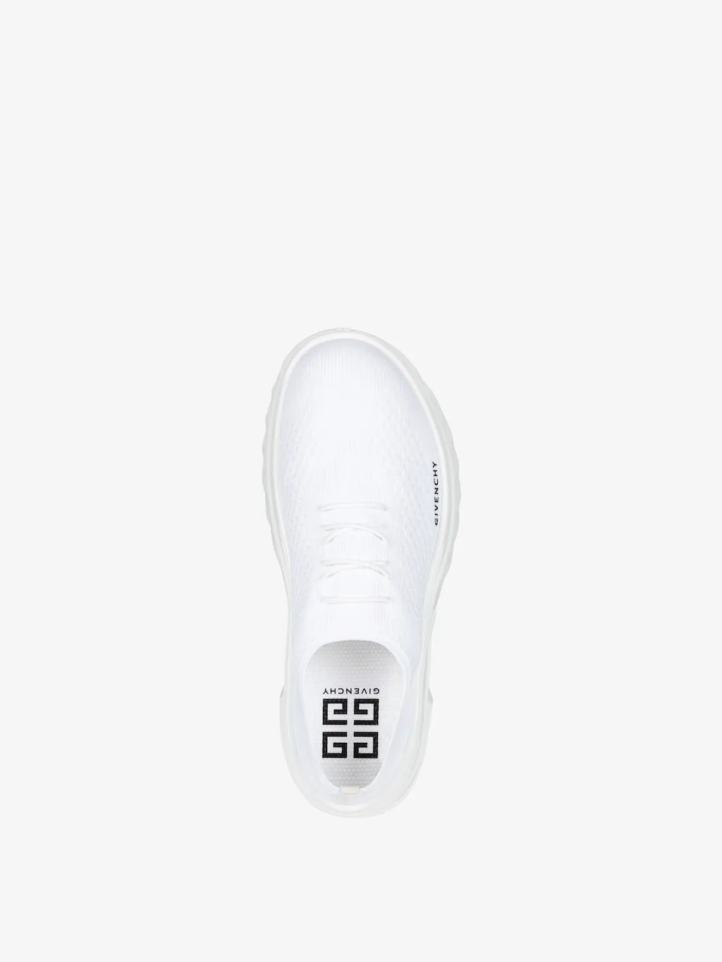 Marshmallow wedge sneakers in rubber and knit