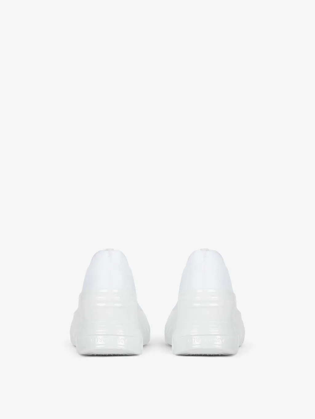 Marshmallow wedge sneakers in rubber and knit