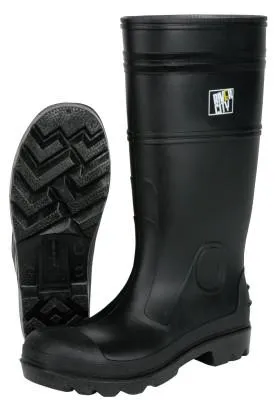 MCR Safety PVC Boot, Size 13, 16 in, Black, VBS12013