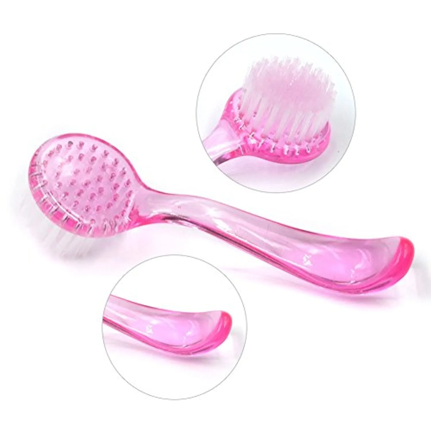 MEILINDS Handle Nail Art Cleaning Brush Set Manicure Nails and Toes Scrubbing Cleaner and Shoes Brushes Dust Cleaning for Acrylic UV Nails Art Powder Brushes 6Pcs