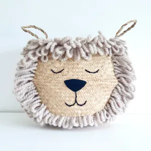 Natural Lion Handwoven Storage Basket (Medium)