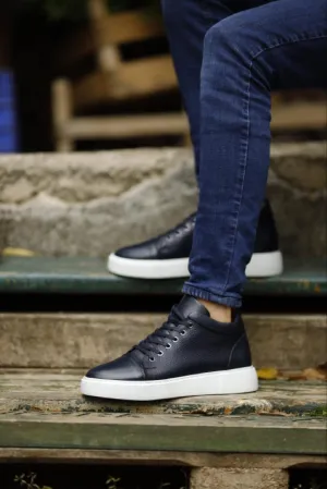Navy Blue High Top Sneakers